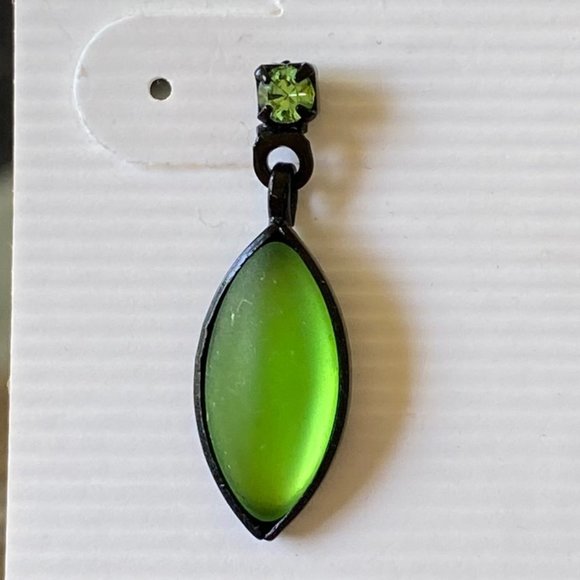 Kristina Collection Handmade Bohemian Glass Peridot Post Earrings - Picture 2 of 3